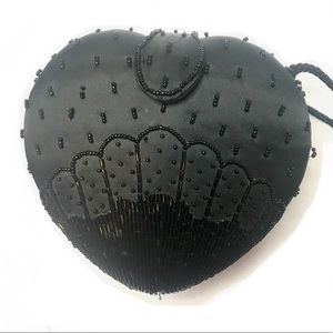 Vintage Hand Beaded Shell/Heart Shaped Small Bag